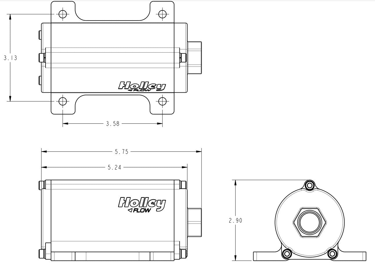 100 GPH Universal In-line Electric Fuel Pump by Holley