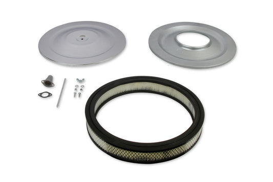 Mr. Gasket Air Cleaner - 14 Inch Diameter x 2-1/4 Inch Tall - Chrome by Mr Gasket