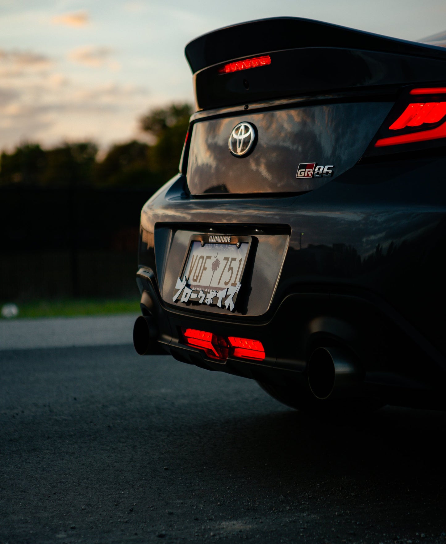 OLM V2 F1 Rear Fog Light (Clear Lens, Black Base, Red Bar) - 2022 BRZ / GR86 by MYX Automotive