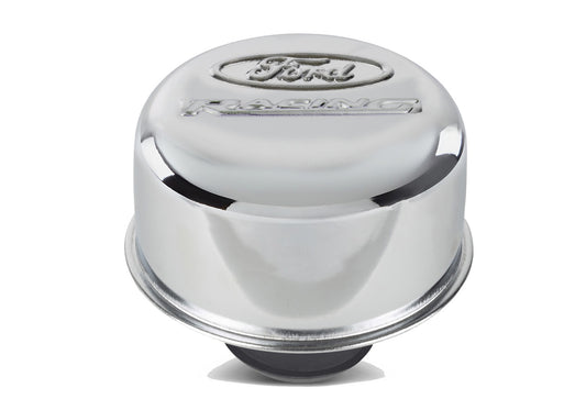 Ford Racing Logo Air Breather Cap: Push-In Type Chrome by Ford Performance Parts