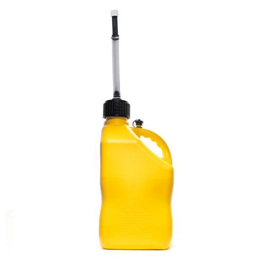 Yellow VPSQ 5.5 Gallon Motorsport Container W/ Deluxe Hose by VP Racing Fuels