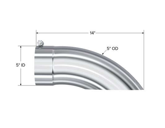 Tip. 5in. O.D. Turn Down 5in. inlet 14in. length. T304 Stainless Steel. by MBRP Exhaust