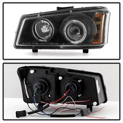 (Spyder Signature) Projector Headlights - LED Halo - Amber Reflector - Black by Spyder Auto