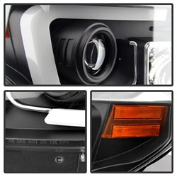 (Spyder Signature) Projector Headlights - Light Bar DRL - Black by Spyder Auto