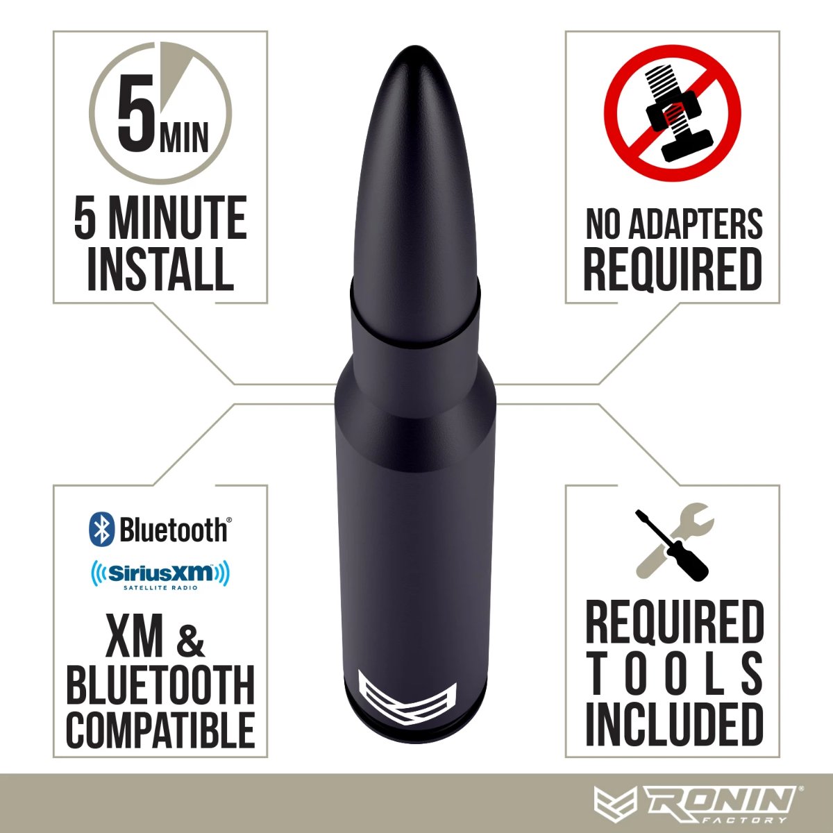 TOYOTA TUFFLOCK® BULLET ANTENNA by Ronin Factory