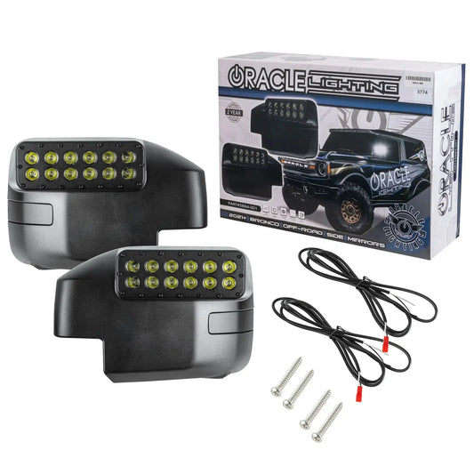 2021-2026 Ford Bronco LED Off-Road Side Mirrors - Peripheral Ditch Lights (2200+ Lumens) by ORACLE Lighting
