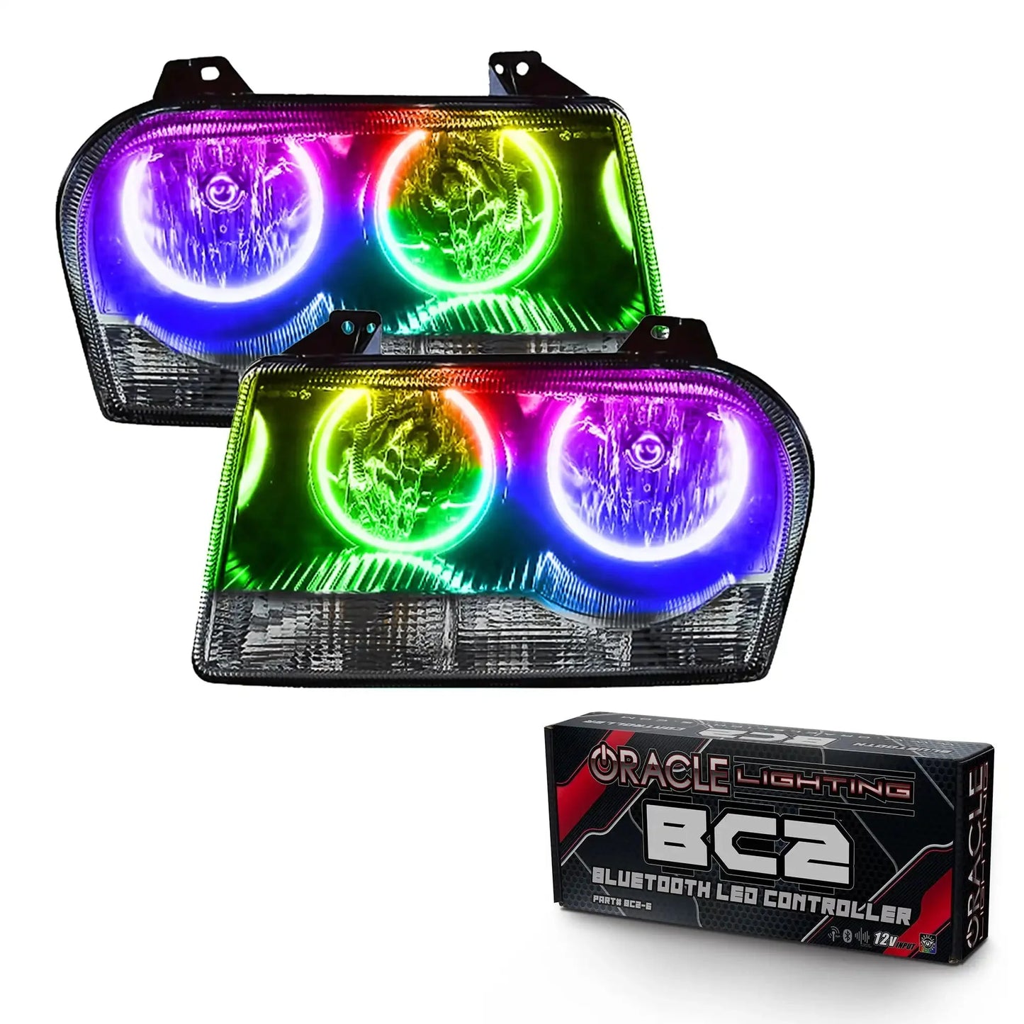 ORACLE Lighting 2005-2010 Chrysler 300 Base V6 Pre-Assembled Halo Headlights - Non HID - Chrome Housing by ORACLE Lighting
