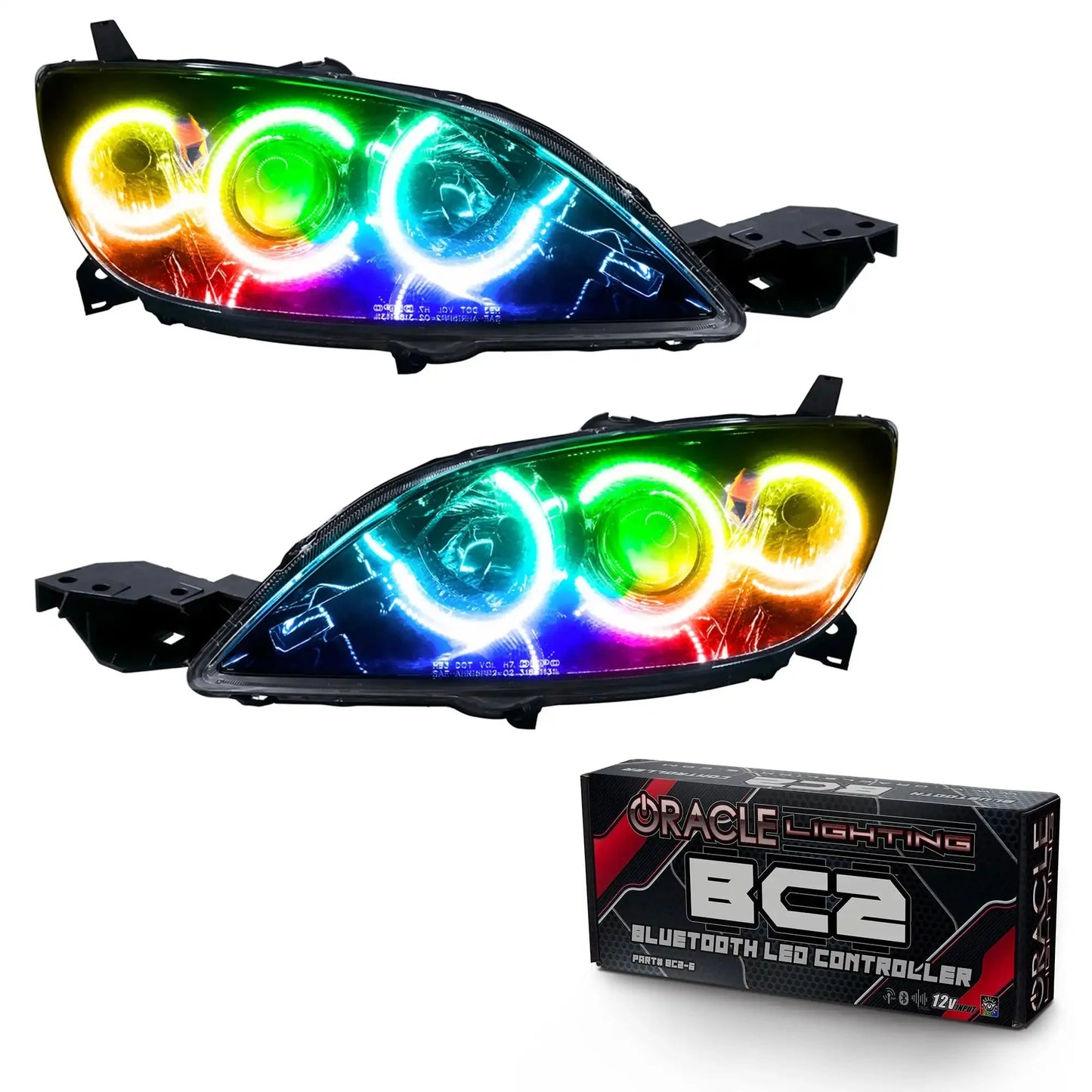 ORACLE Lighting 2004-2009 Mazda 3 Pre-Assembled Halo Headlights - Hatchback/Halogen Style by ORACLE Lighting