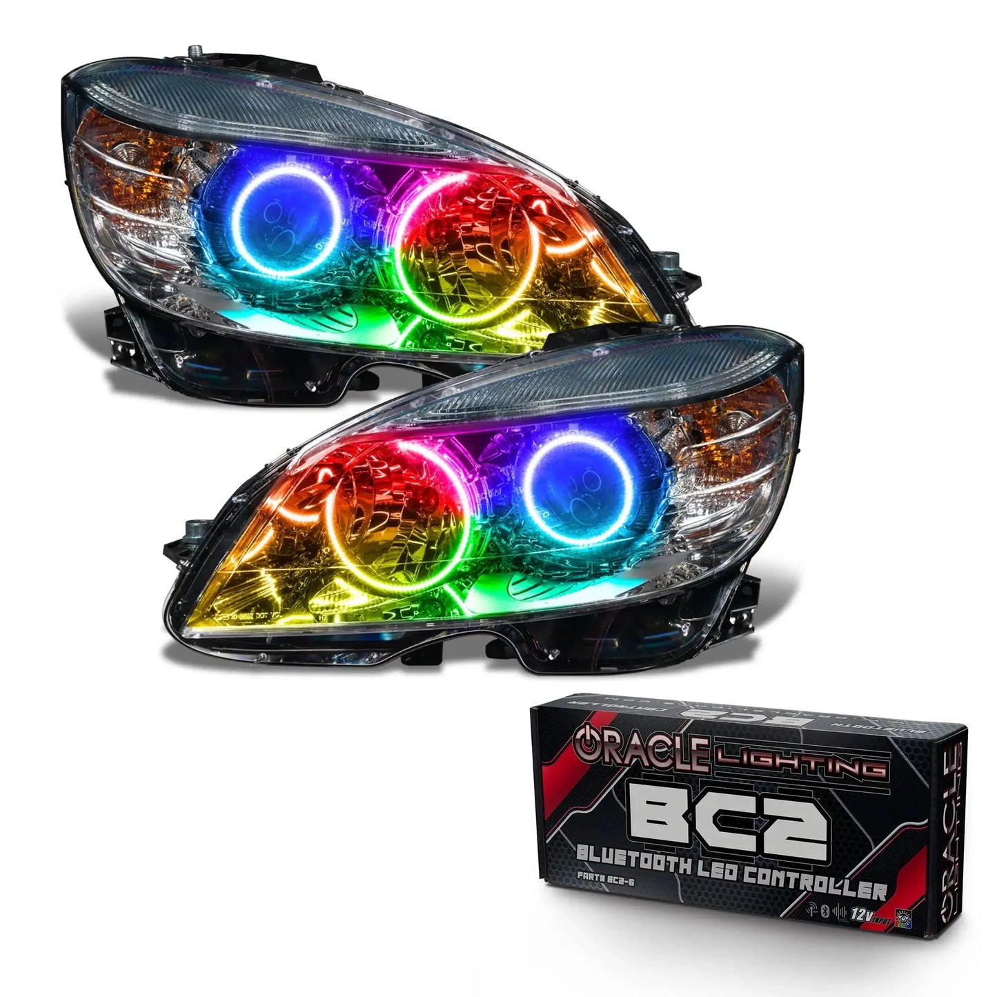 ORACLE Lighting 2008-2011 Mercedes Benz C-Class Pre-Assembled Headlights-Chrome-HALOGEN by ORACLE Lighting