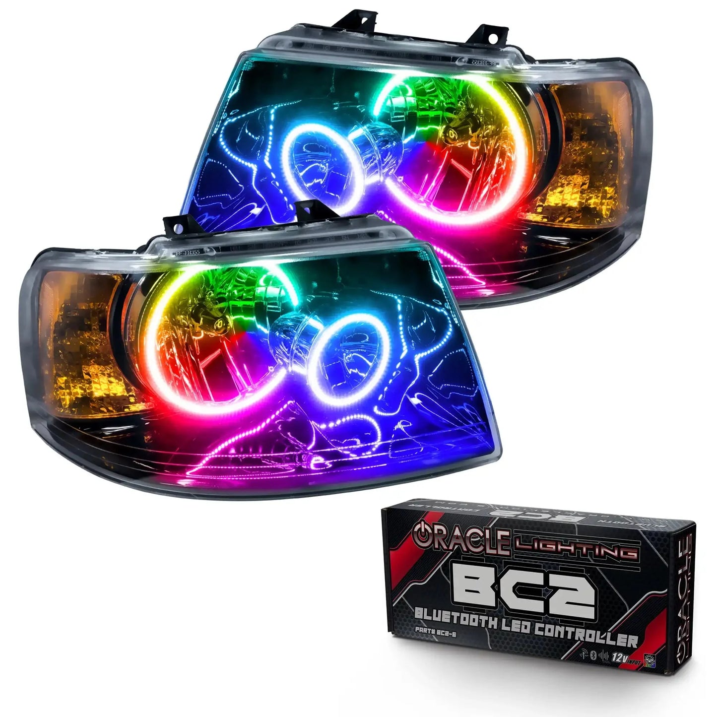 ORACLE Lighting 2003-2006 Ford Expedition Pre-Assembled Halo Headlights - Black Housing by ORACLE Lighting