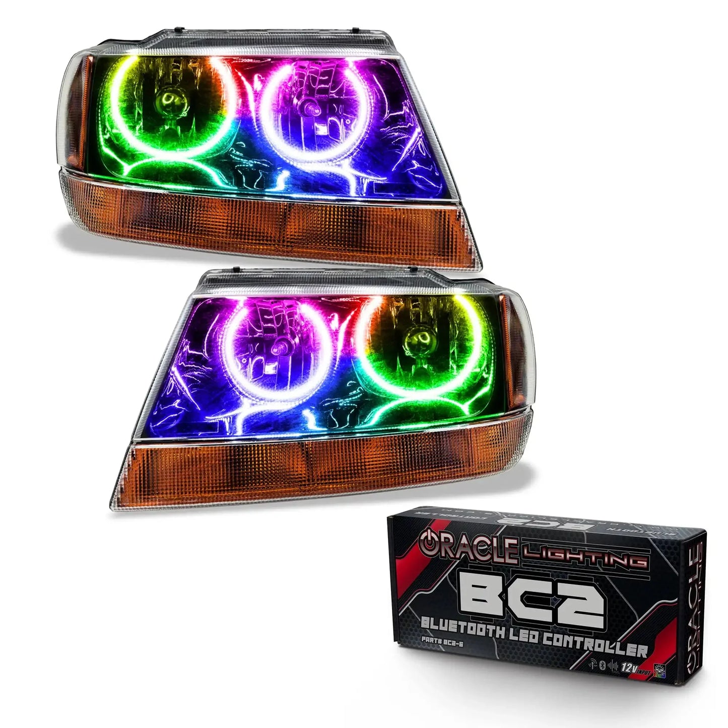 ORACLE Lighting 1999-2004 Jeep Grand Cherokee Pre-Assembled Halo Headlights-Black Housing by ORACLE Lighting