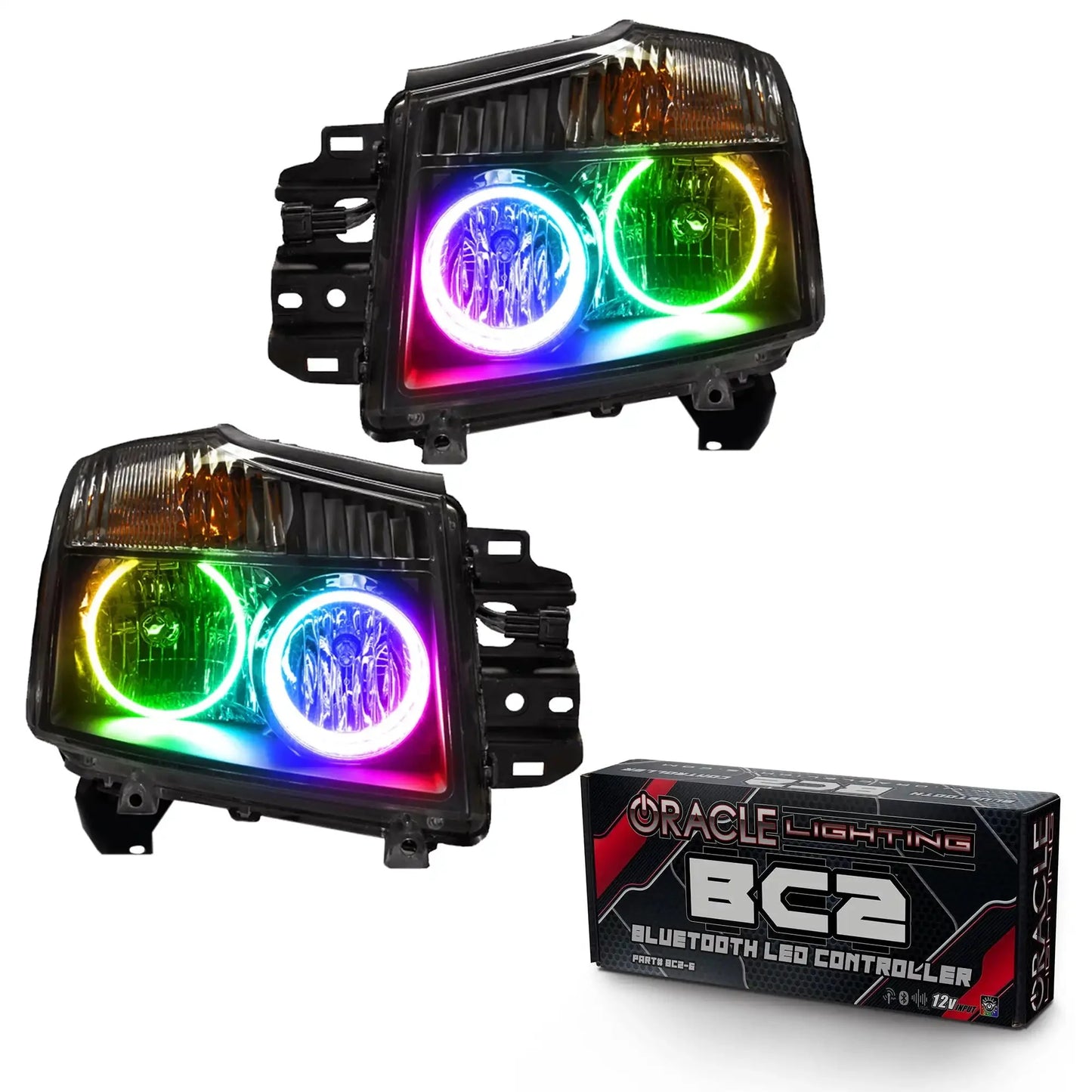 ORACLE Lighting 2008-2015 Nissan Titan Pre-Assembled Halo Headlights by ORACLE Lighting