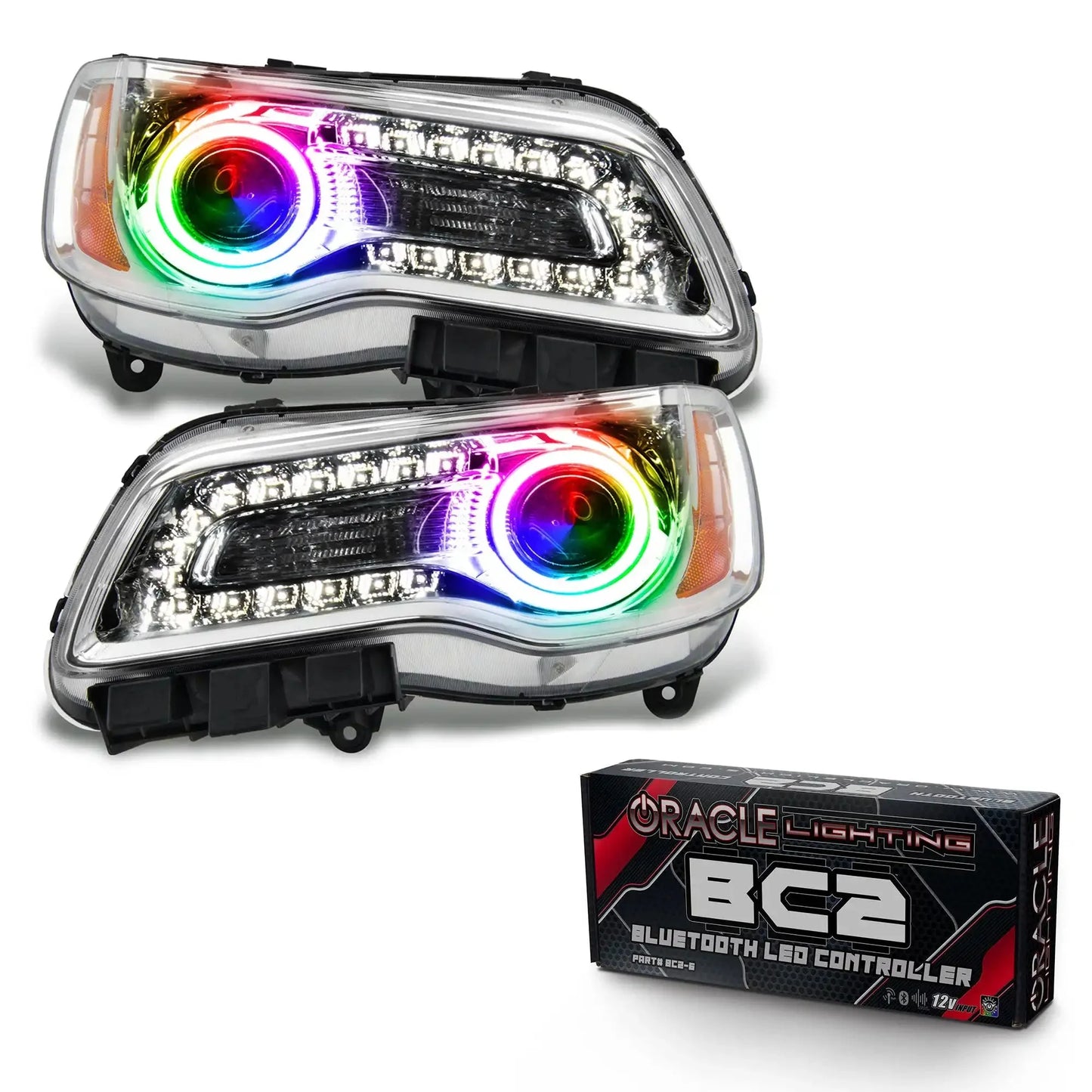 ORACLE Lighting 2011-2014 Chrysler 300C NON HID Pre-Assembled Halo Headlights - Chrome Housing by ORACLE Lighting
