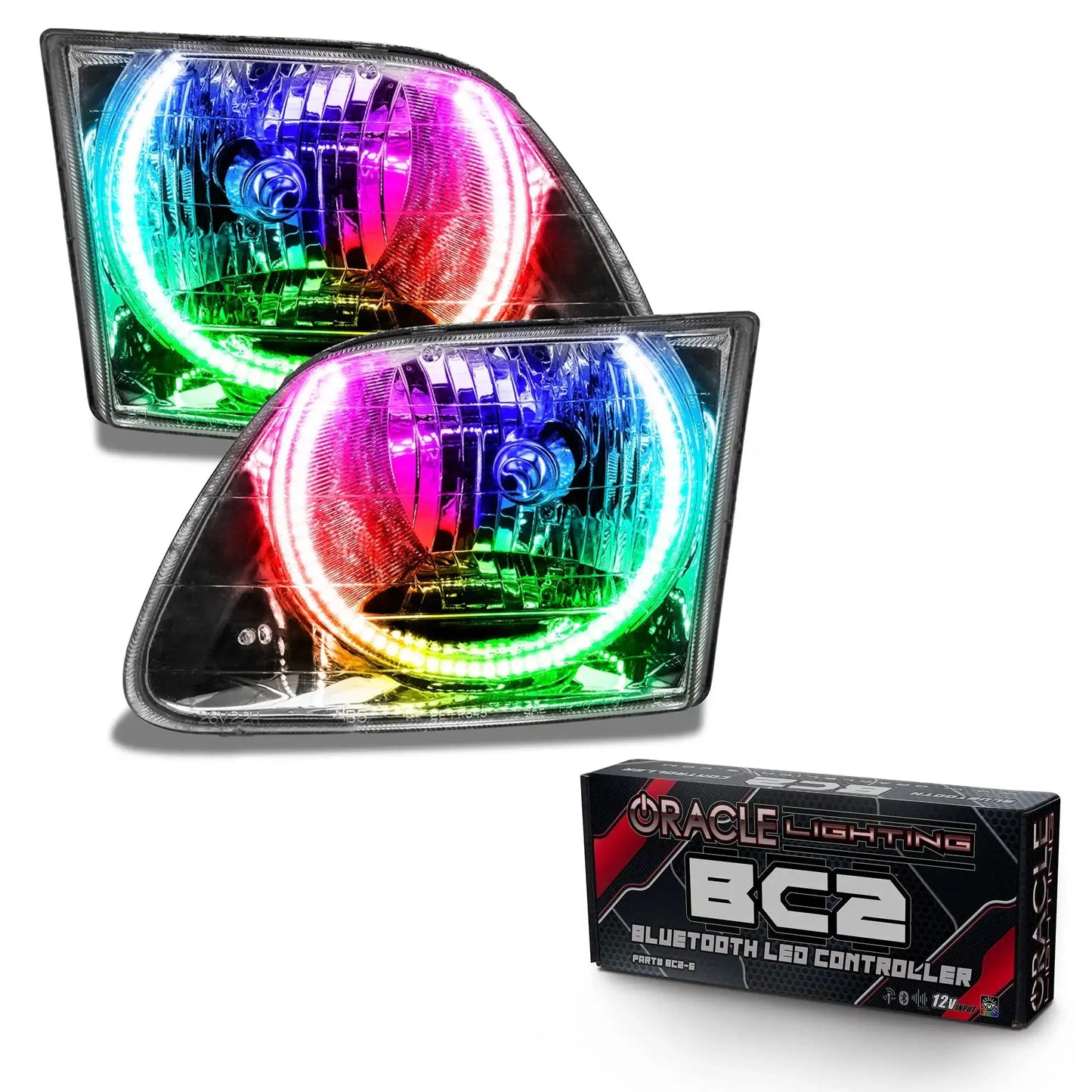 ORACLE Lighting 1997-2003 Ford F-150/F-250 Super Duty Pre-Assembled Halo Headlights - Chrome Housing by ORACLE Lighting