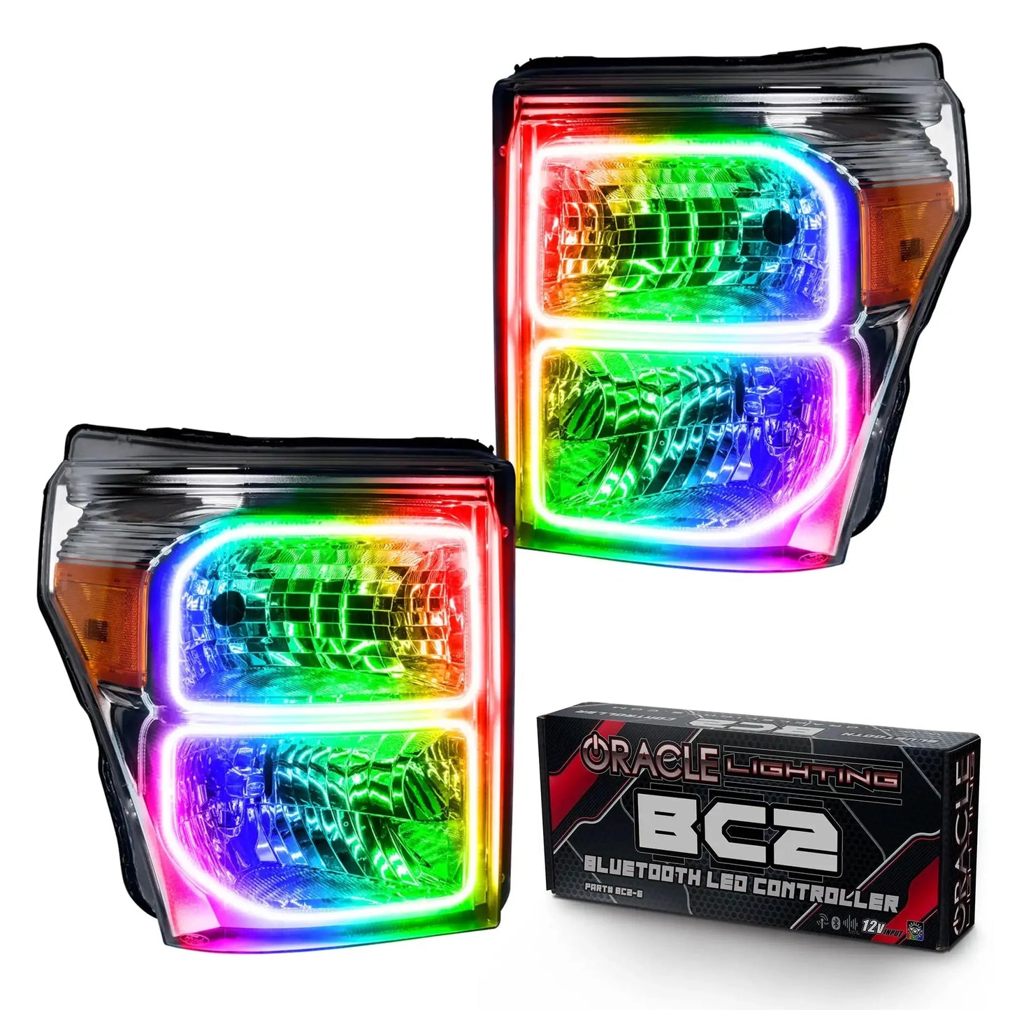 ORACLE Lighting 2011-2016 Ford F-250/F-350 Super Duty Pre-Assembled Halo Headlights - Chrome Housing by ORACLE Lighting