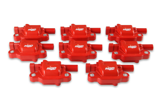 MSD Ignition Coil - Blaster Series - LS2/LS3/LS4/LS7/LS9 Engines - Red - 8-Pack by MSD
