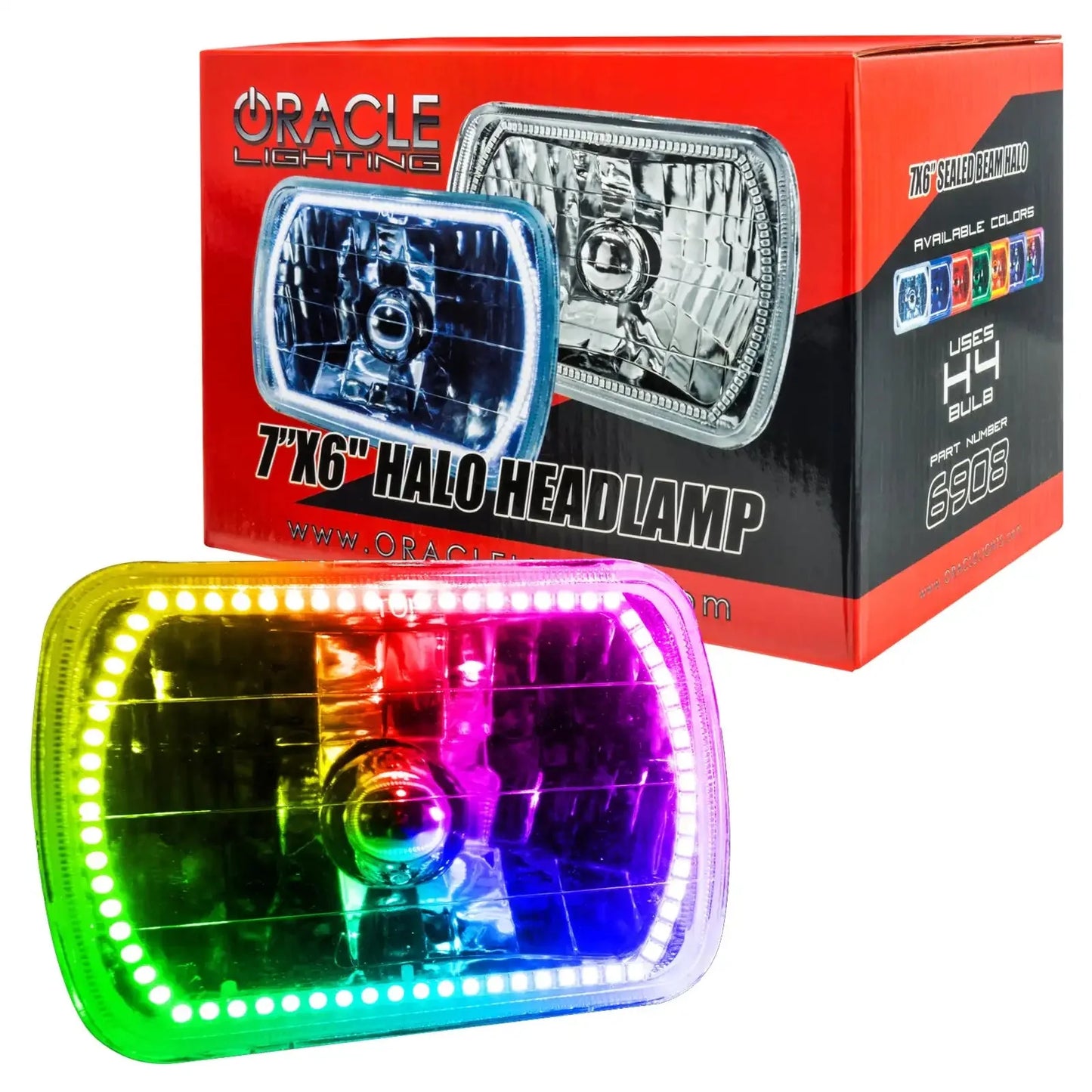 ORACLE Sealed Beam 7x6 H6054 Headlight with Pre-Installed SMD Halo by ORACLE Lighting