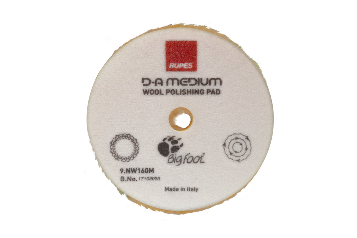 RUPES D-A Medium Wool Polishing PaD 9.NW130M - 5" Yellow by Pal Automotive