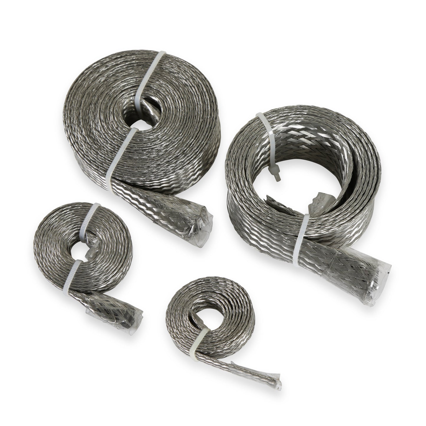 Mr. Gasket Flex-Braid Hose Sleeve Kit - Silver by Mr Gasket