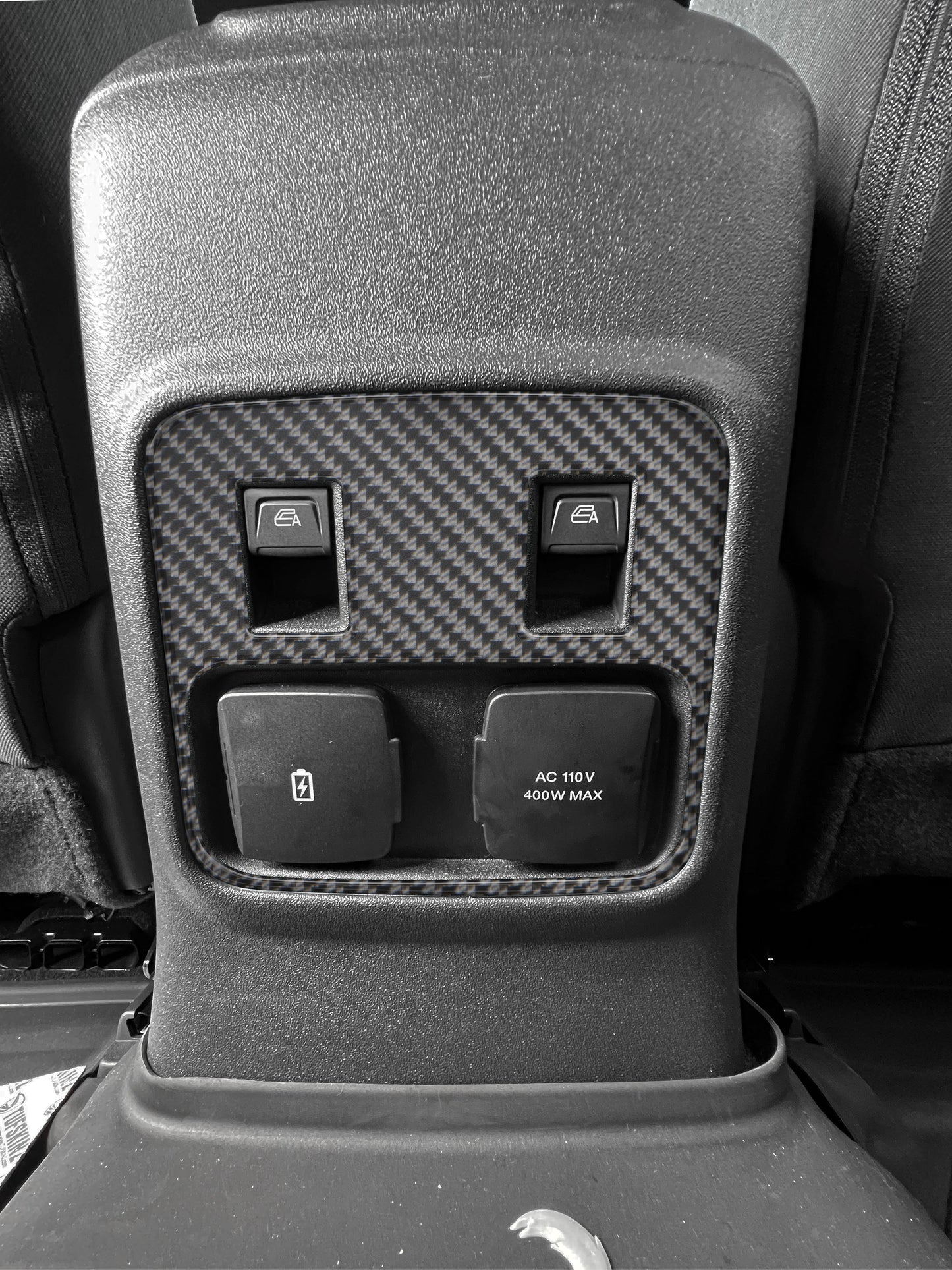 Rear Center Console Accent Overlays Fits 2021-2026 Ford Bronco by Tufskinz.com