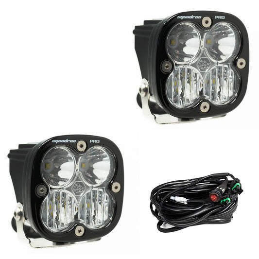 Squadron Pro Black LED Light Pod Pair (Driving/Combo; Clear) by Baja Designs