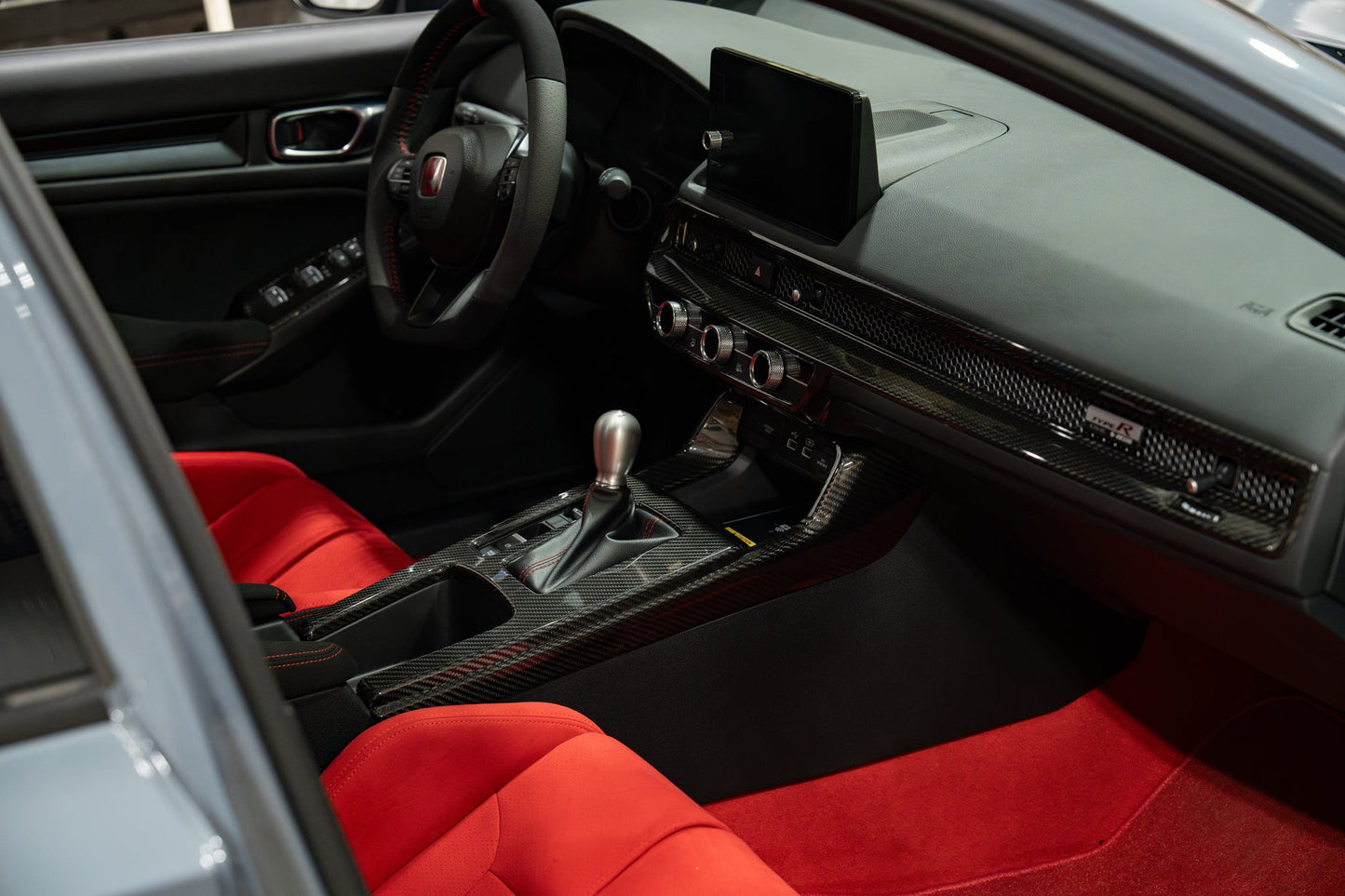 OLM LE Carbon Fiber Interior Dash Cover (2pc) - 2022+ FL Honda Civic / FL5 Type R by OLM