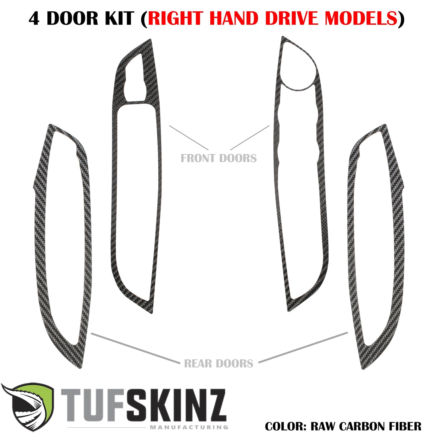 Interior Door Switch Panel Accent Trim Fits 2015-2018 Ford Focus by Tufskinz.com