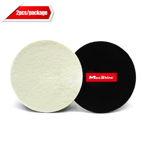Wool Glass Polishing Pad – 3in, 5in, 6in (2 Pack) by MaxshineUSA