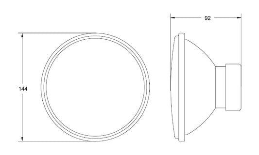 135mm H1 Single High Beam Headlamp by Hella