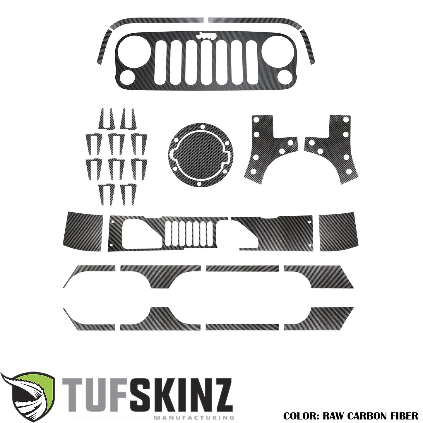 Exterior Trim Kit Fits 2007-2018 Jeep Wrangler JK by Tufskinz.com