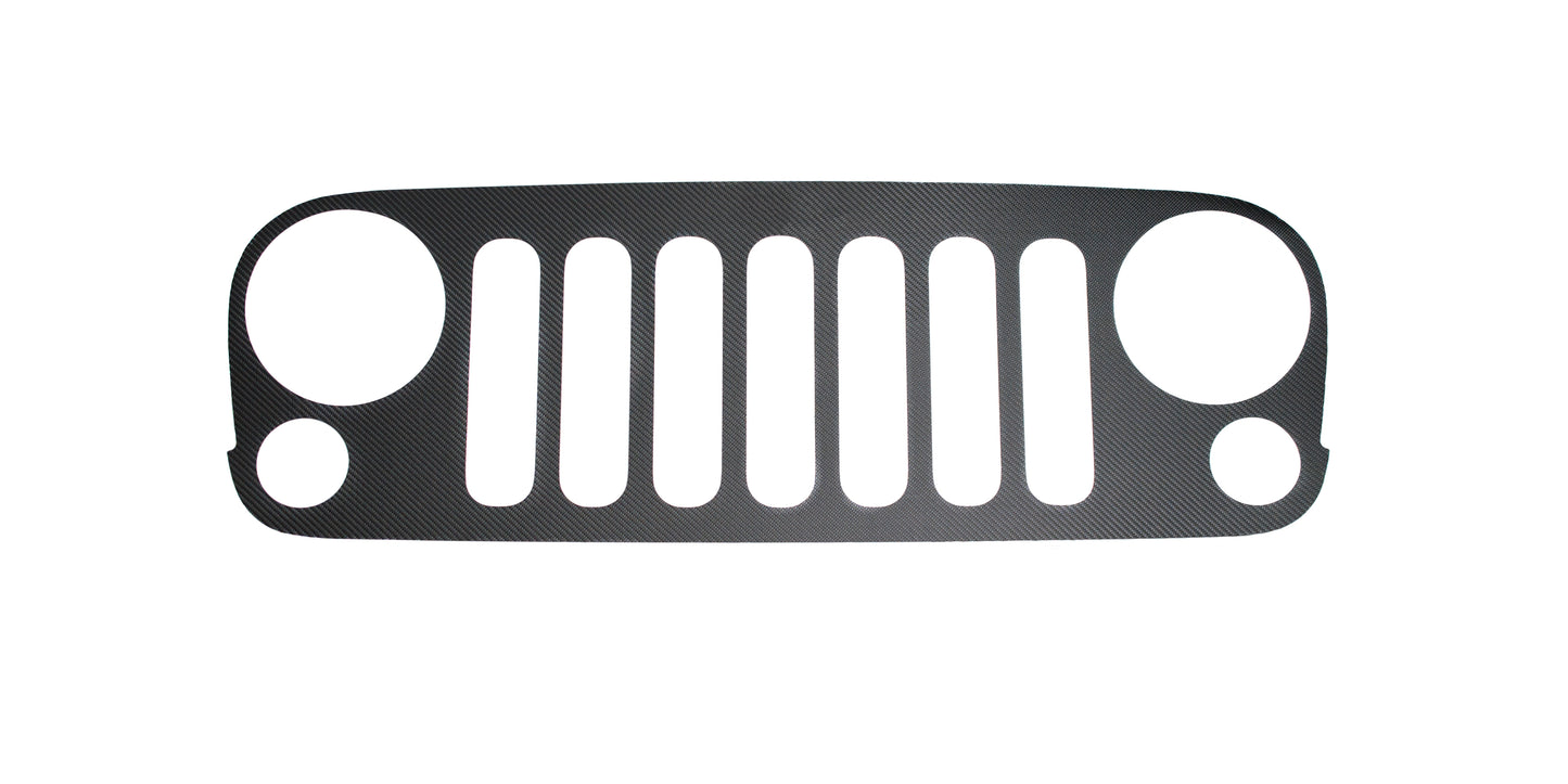 Front Grill Overlay Fits 2007-2018 Jeep Wrangler JK by Tufskinz.com