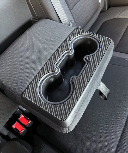 Rear Seat Cup Holder Accent Overlay Fits 2019-2021 Chevrolet Silverado by Tufskinz.com