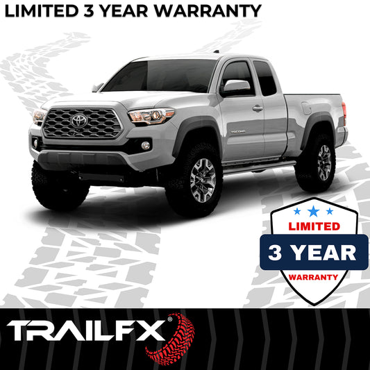 4 Inch Oval Straight Powder Coated Black Mild Steel Rocker Panel Mount by TrailFX