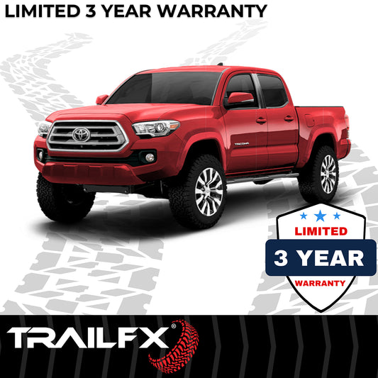4 Inch Trapezoid Straight Pwdr Ctd Titanium Black Steel Plastic End Caps by TrailFX