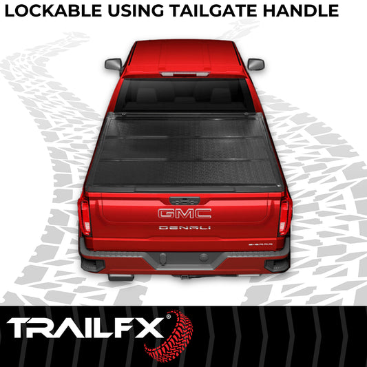 Hard Tri Fold Low Profile Lockable Using Tailgate Handle Lock Fiber Reinforced by TrailFX
