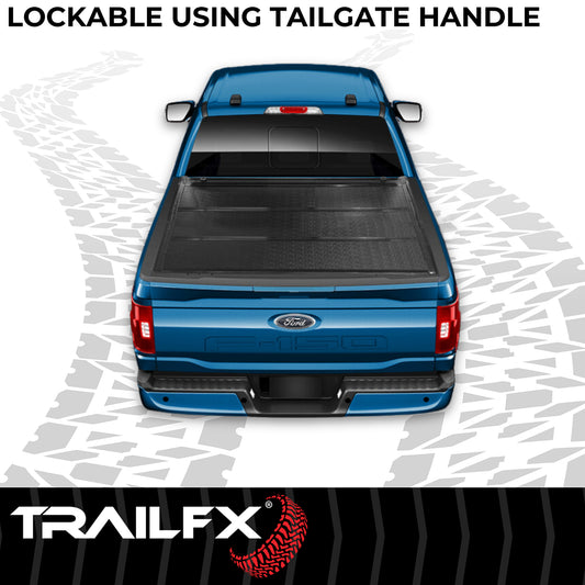 Hard Tri Fold Low Profile Lockable Using Tailgate Handle Lock Fiber Reinforced by TrailFX