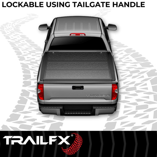 Hard Tri Fold Low Profile Lockable Using Tailgate Handle Lock Fiber Reinforced by TrailFX