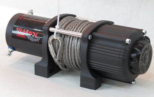 ATV/UTV Mount 250A Elect 4500 Lb Cap 15/64x40 Ft Synth Rope Alum Hawse Fairlead by TrailFX