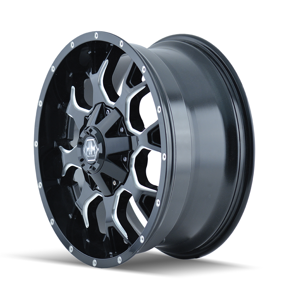 MAYHEM WARRIOR 8015 GLOSS BLACK MILLED 17X9 6-135/6-139.7 18MM 106MM by Mayhem