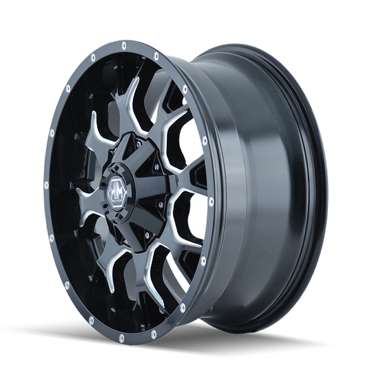 MAYHEM WARRIOR 8015 GLOSS BLACK MILLED 17X9 6-135/6-139.7 18MM 106MM by Mayhem