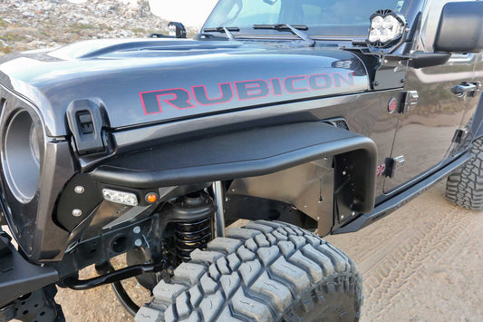 JEEP JL/JT TUBE FENDERS FR STL PWDRCOAT BLK TEXTURE. by Fabtech