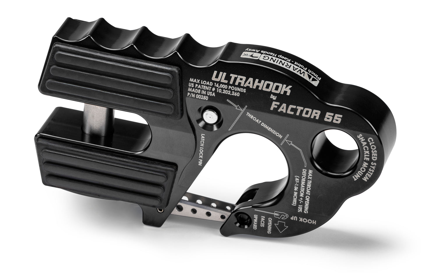 ULTRAHOOK WINCH HOOK WITH SHACKLE MOUNT -- BLACK by Factor 55