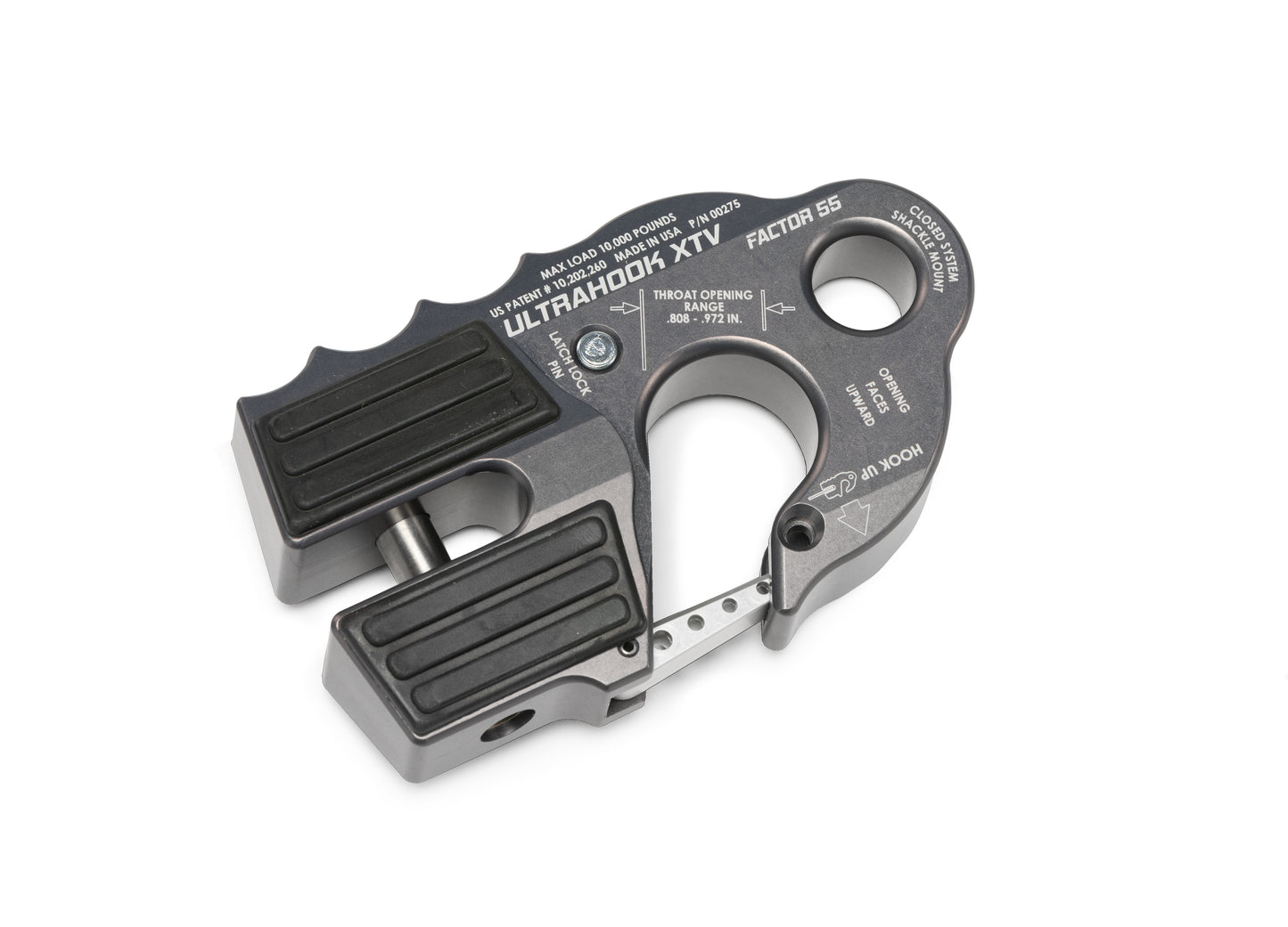 ULTRAHOOK XTV WINCH HOOK WITH SHACKLE MOUNT -- GRAY by Factor 55