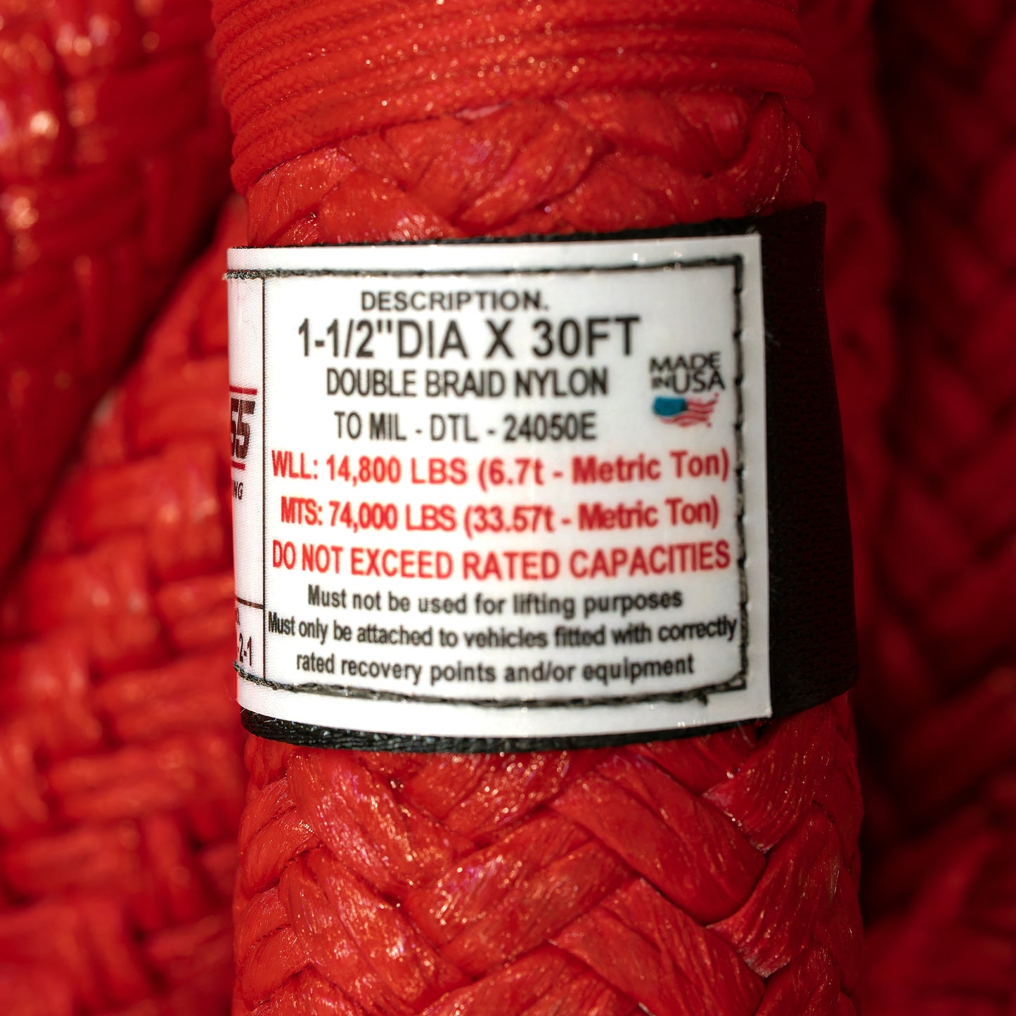 EXTREME DUTY KINETIC ENERGY ROPE 1-1/2IN DIA X 3OFT by Factor 55
