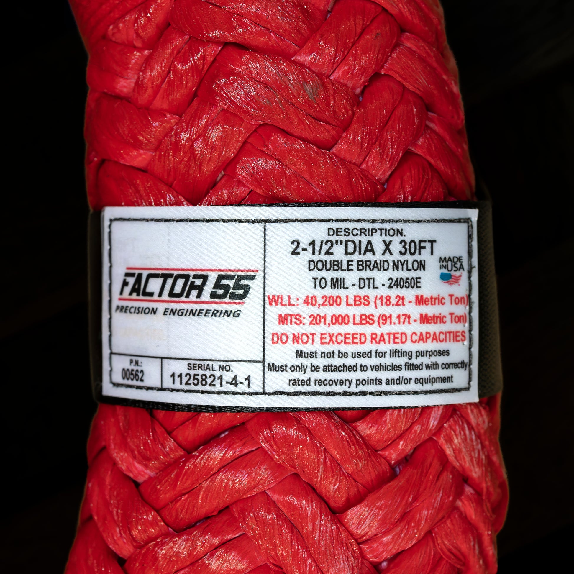 EXTREME DUTY KINETIC ENERGY ROPE 2-1/2IN DIA X 30FT by Factor 55