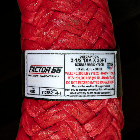 EXTREME DUTY KINETIC ENERGY ROPE 2-1/2IN DIA X 30FT by Factor 55
