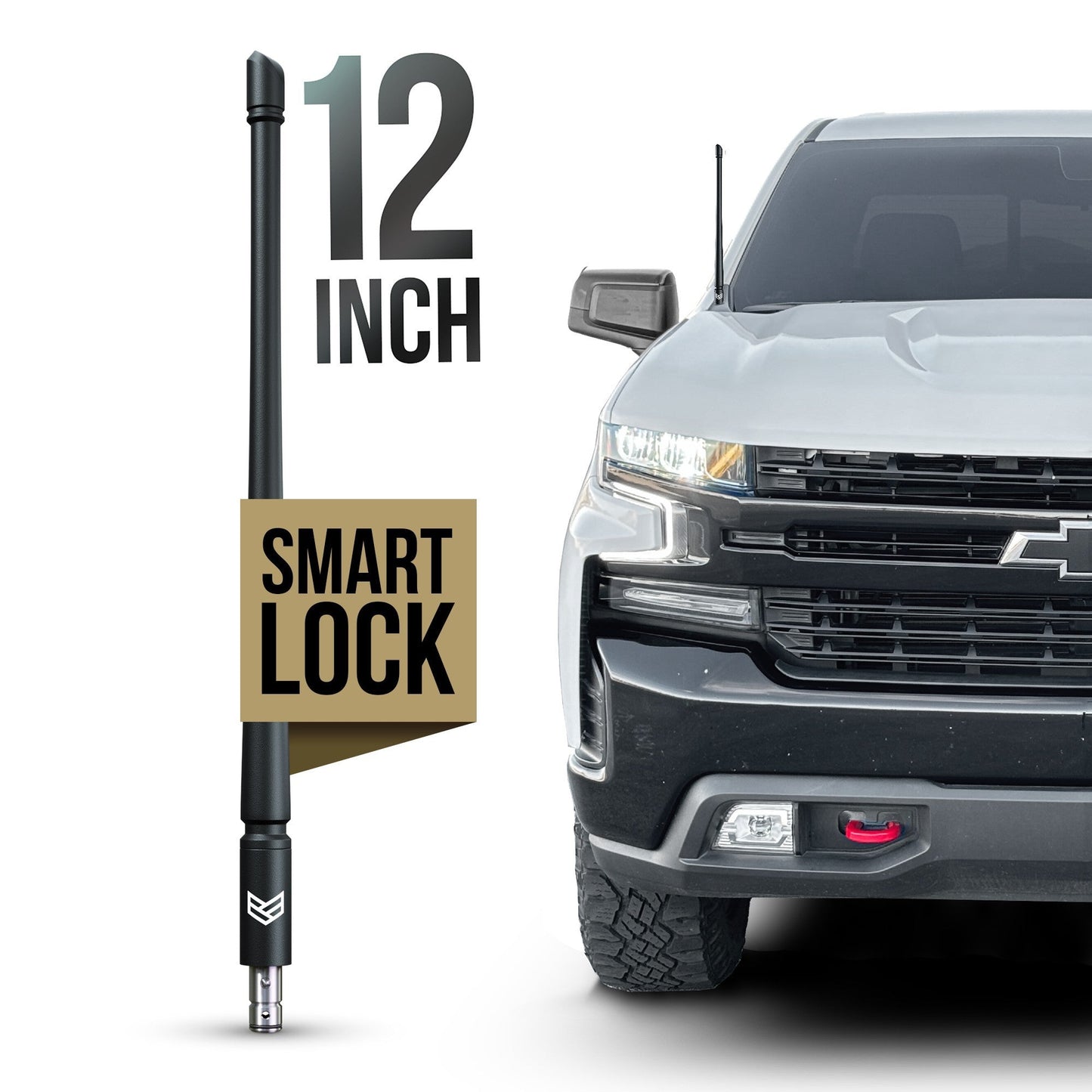 CHEVY & GMC SMARTLOCK™ SHORT FLEXIBLE ANTENNA 12 INCH (NEW!) by Ronin Factory