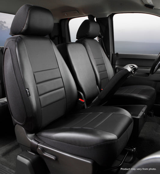 SL60 Series - Leatherlite Simulated Leather Custom Fit Front Seat Cover- Black by FIA