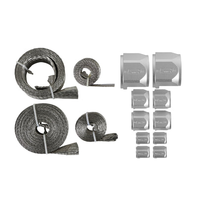 Mr. Gasket Flex-Braid Hose Sleeve Kit - Silver by Mr Gasket