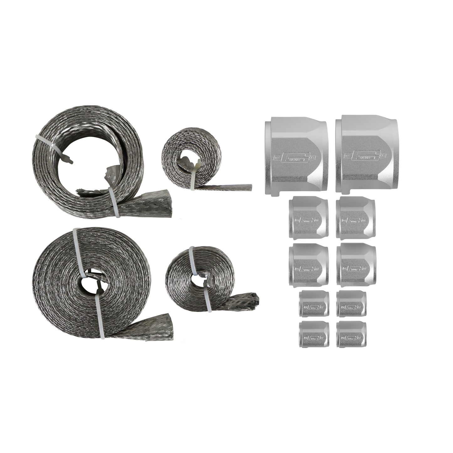Mr. Gasket Flex-Braid Hose Sleeve Kit - Silver by Mr Gasket